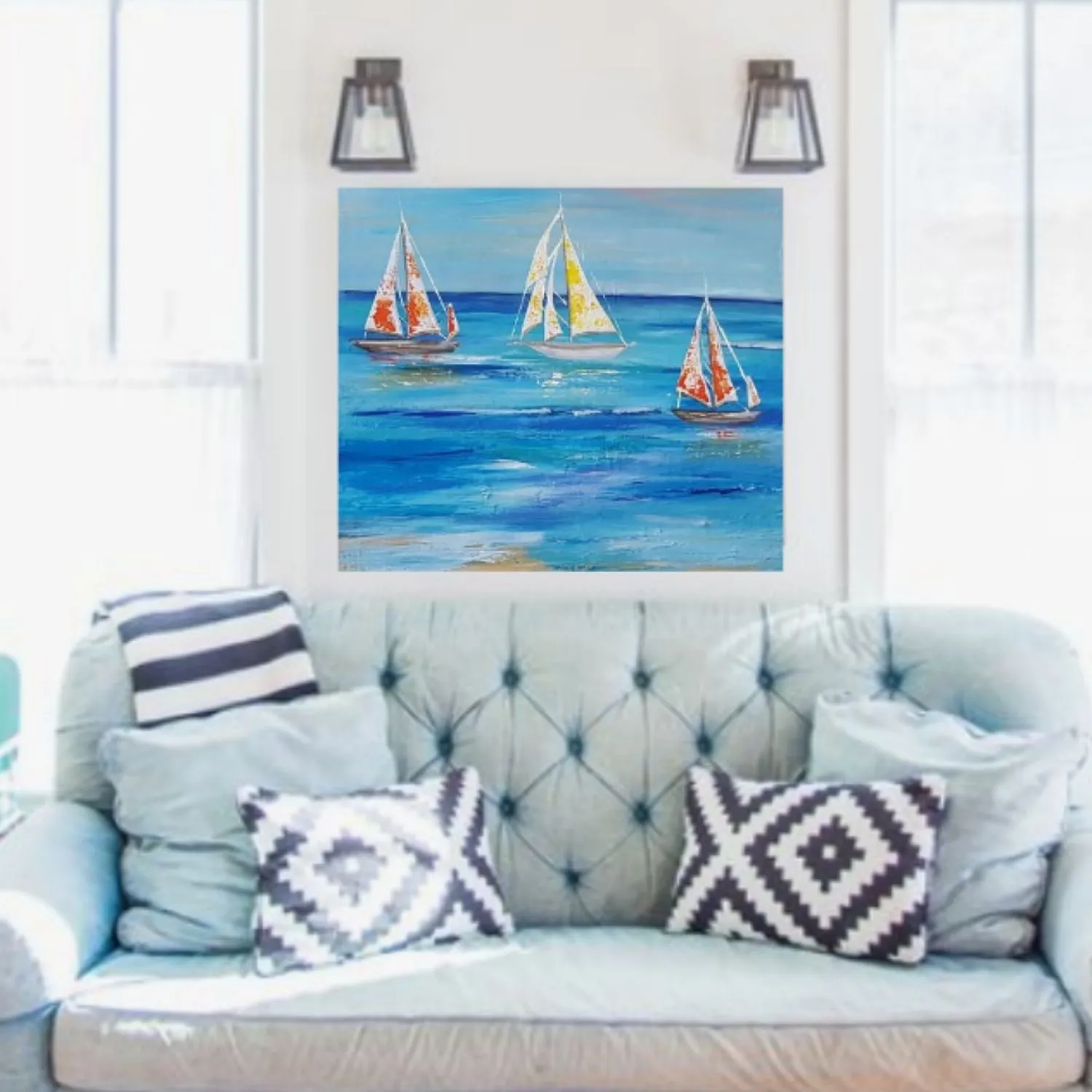 Perfect Summers Day hanging in a furnished room