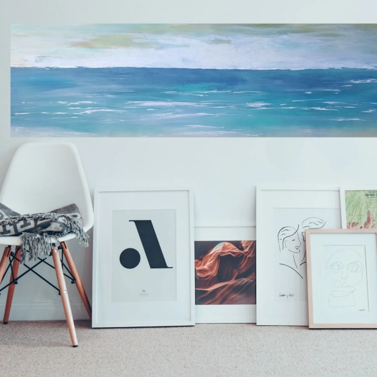 Ocean View hanging in a furnished room