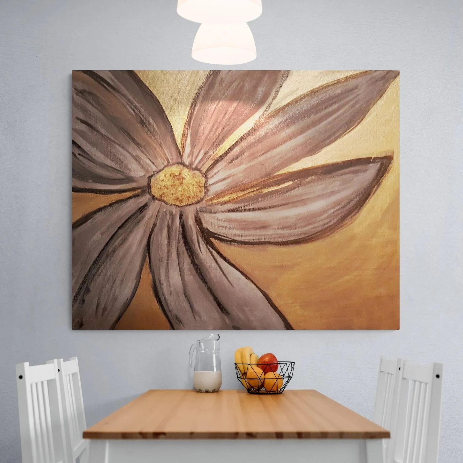Autumn Flower hanging in a furnished room