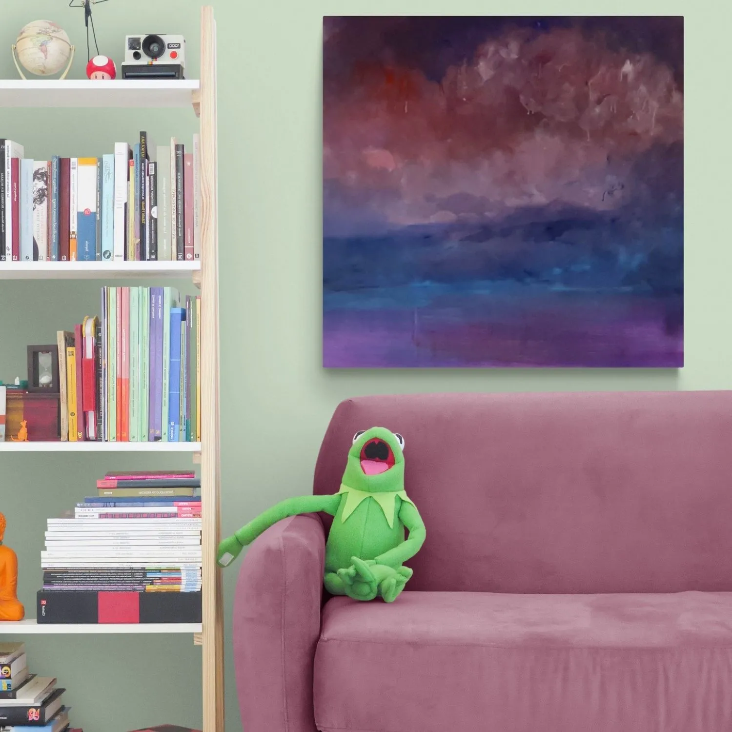 Magical Lake hanging in a furnished room