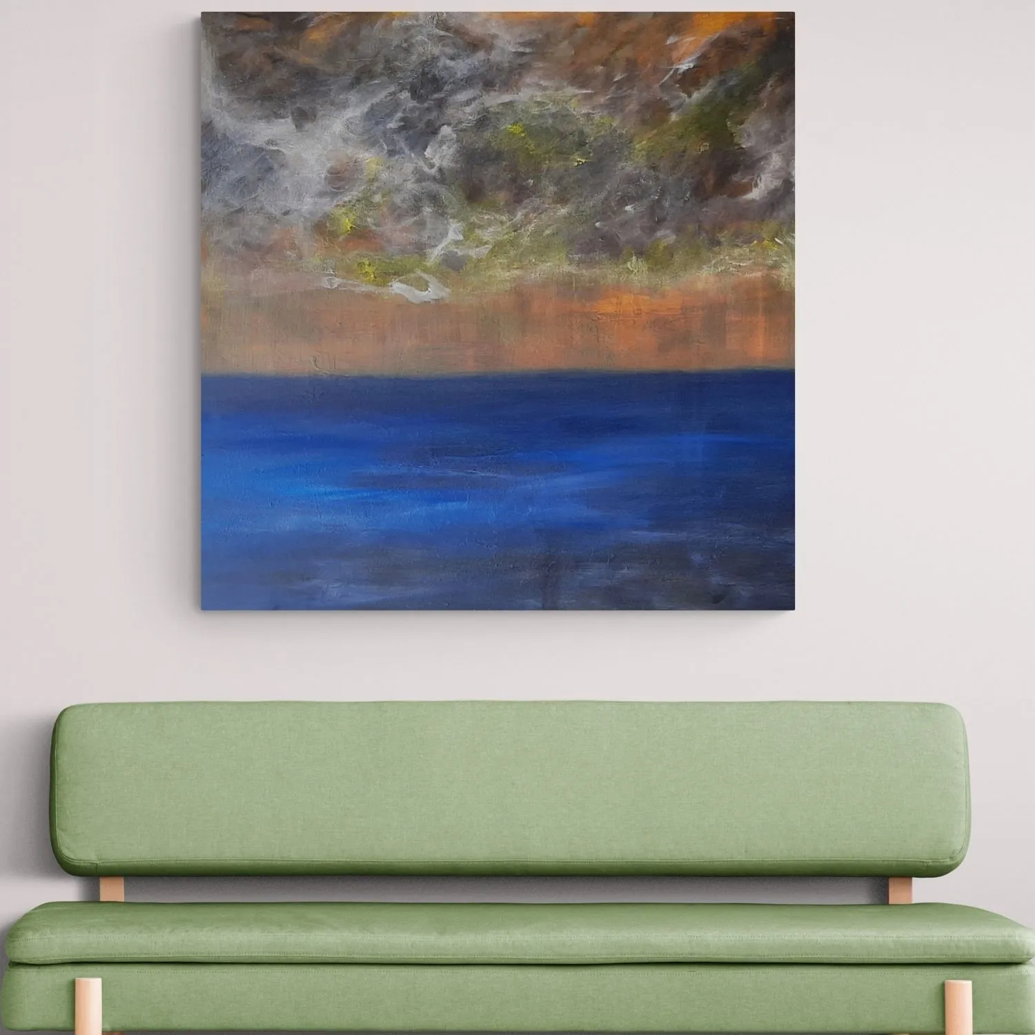 Unsettled Sky hanging in a furnished room