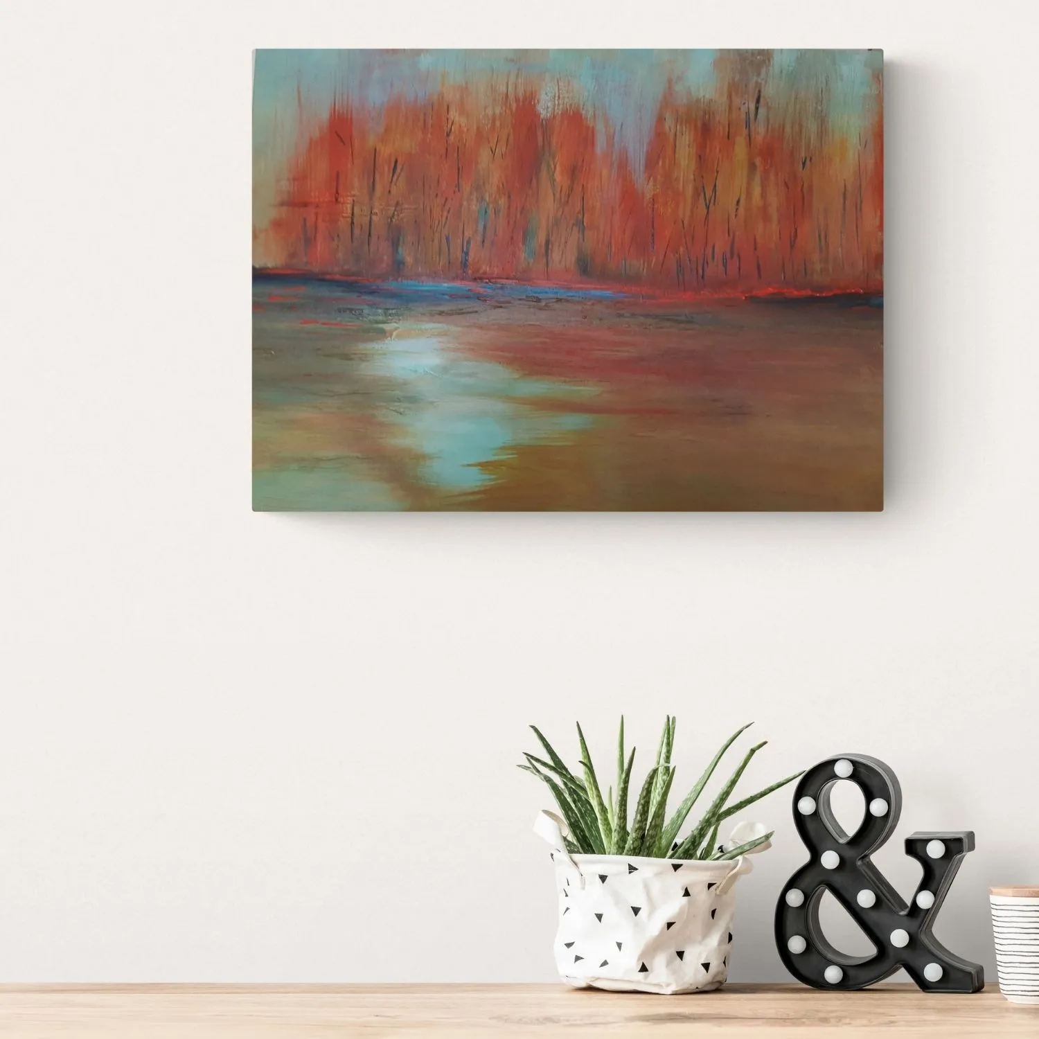 Burning Woods hanging in a furnished room