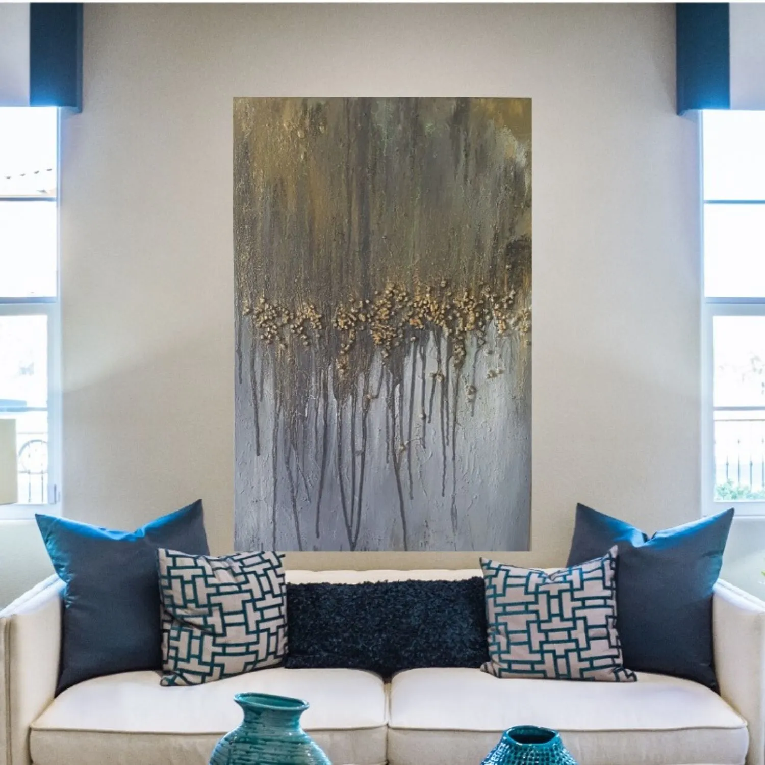 Tear Drops hanging in a furnished room