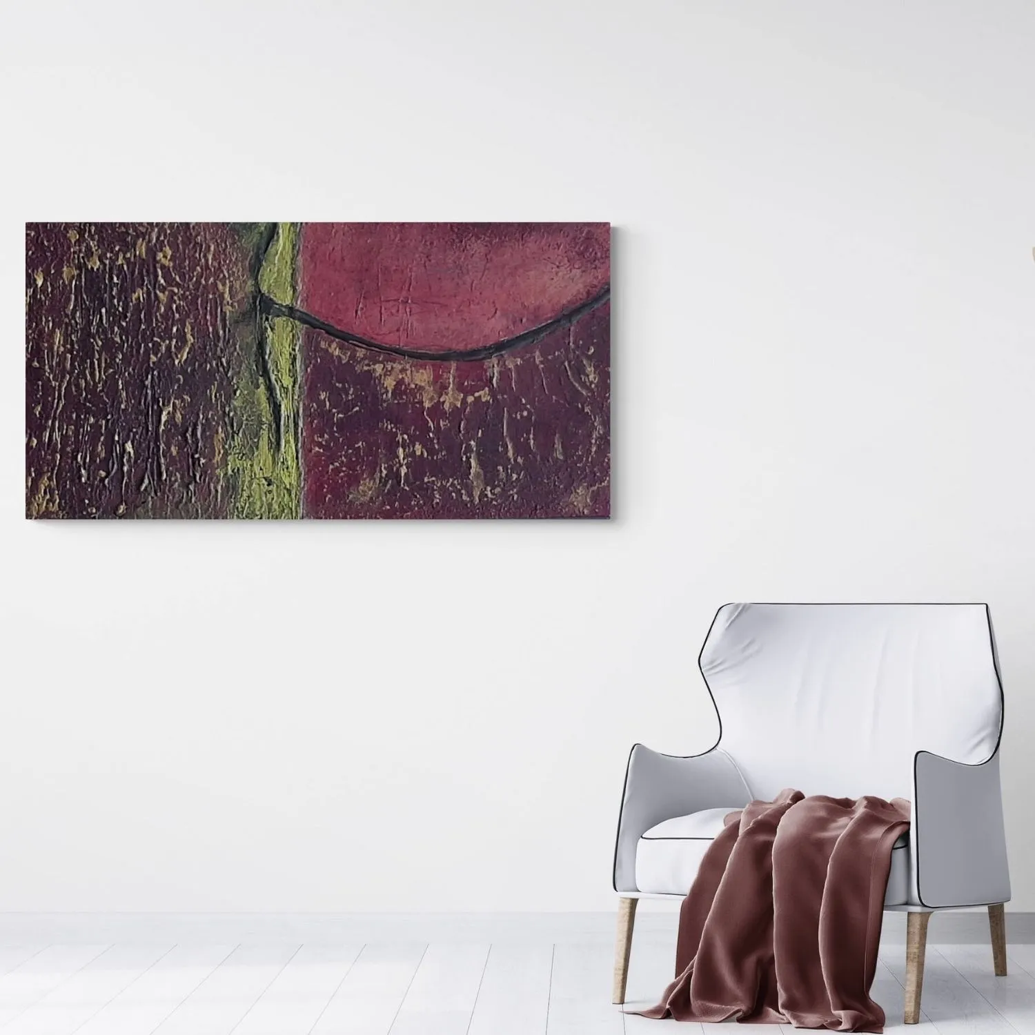 Maroon Bend hanging in a furnished room
