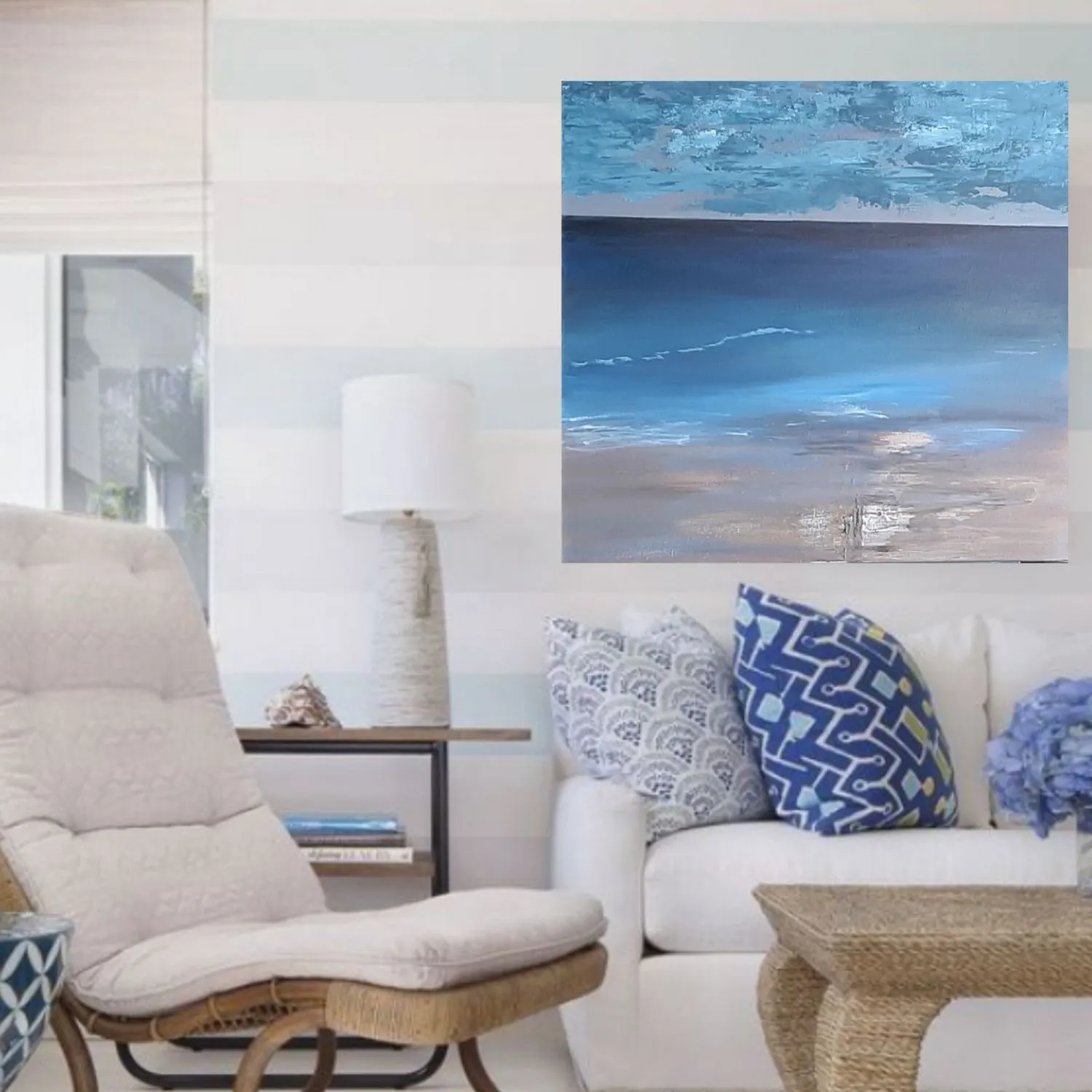 Late Afternoon Beach Walk hanging in a furnished room
