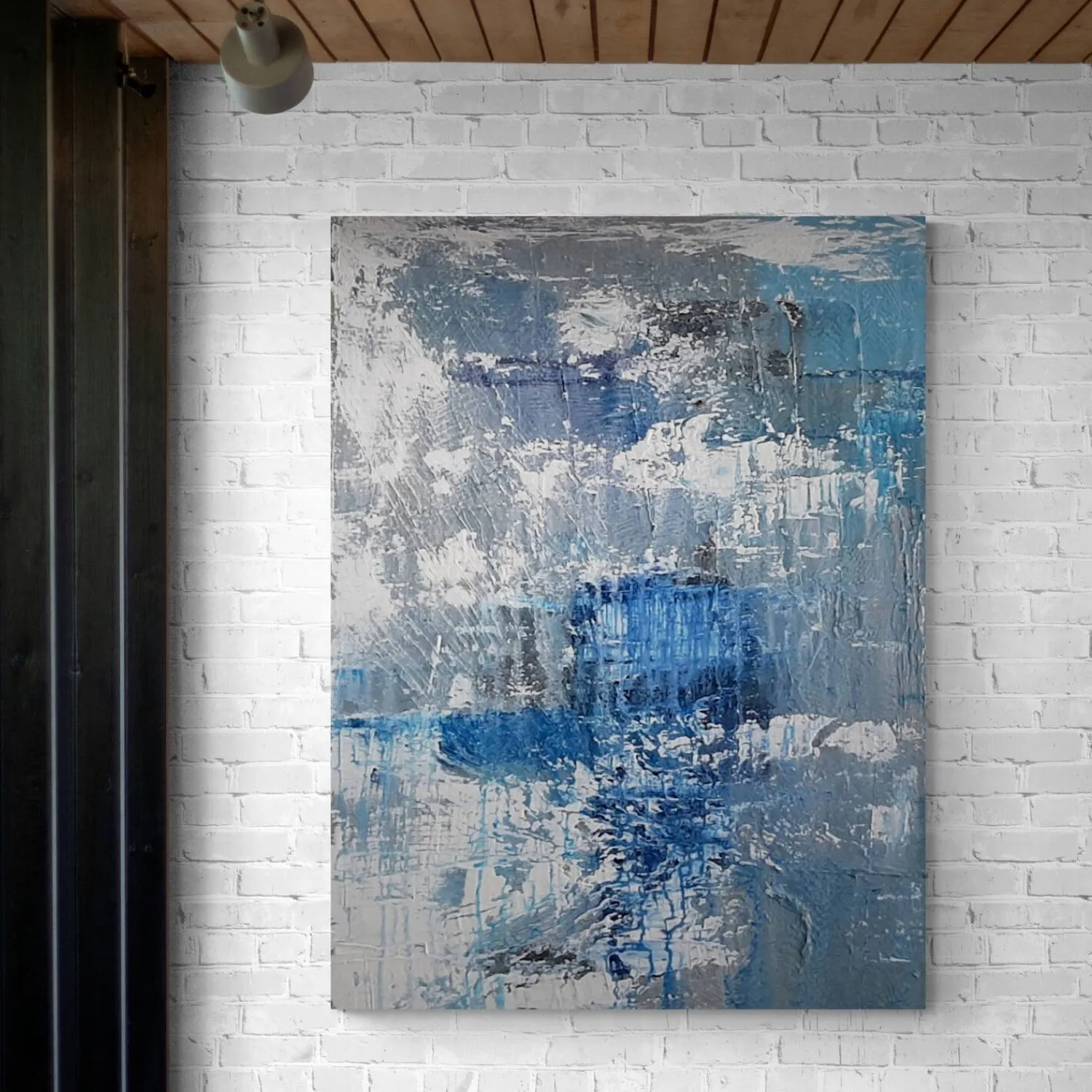 Blue Devil hanging in a furnished room