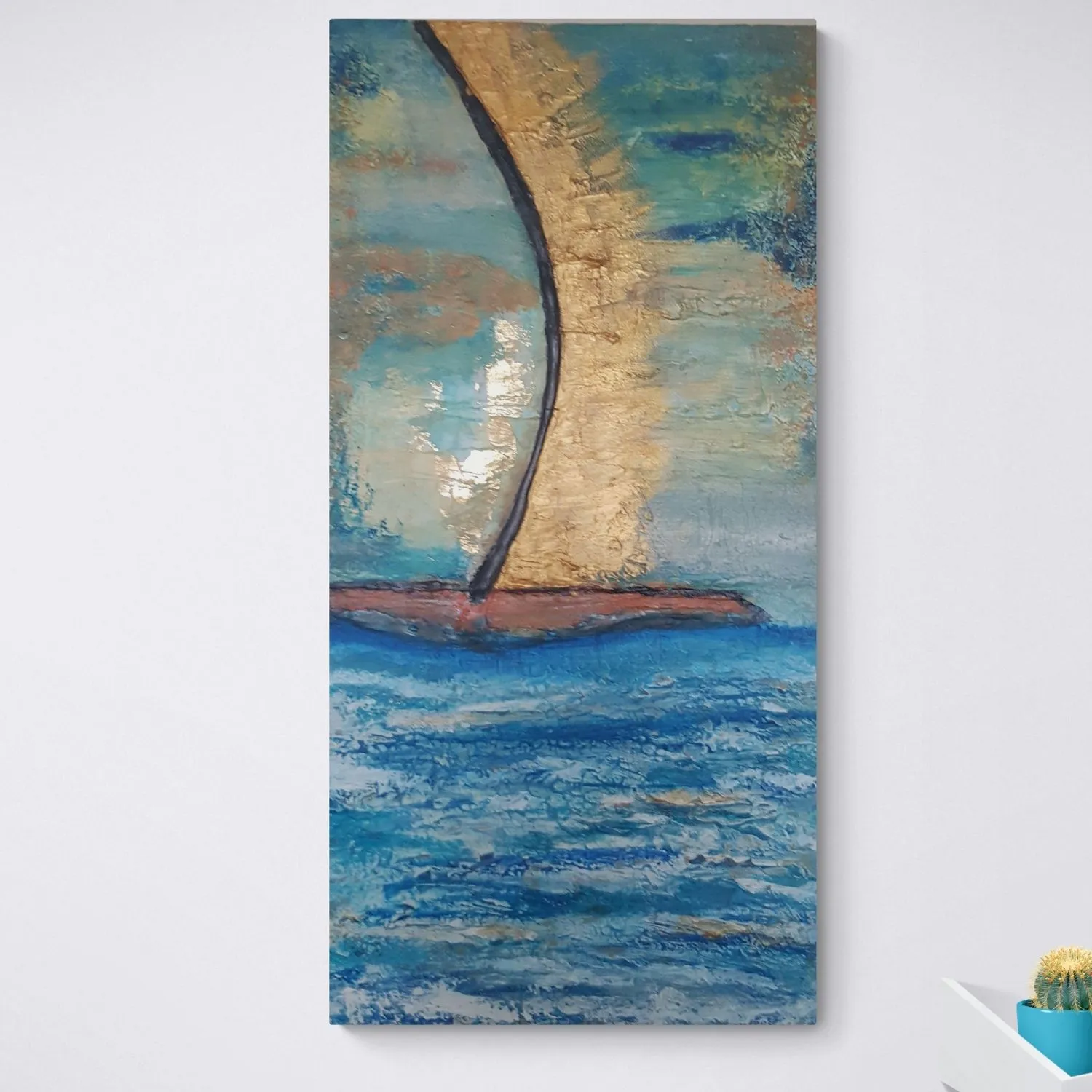 Golden Lining hanging in a furnished room