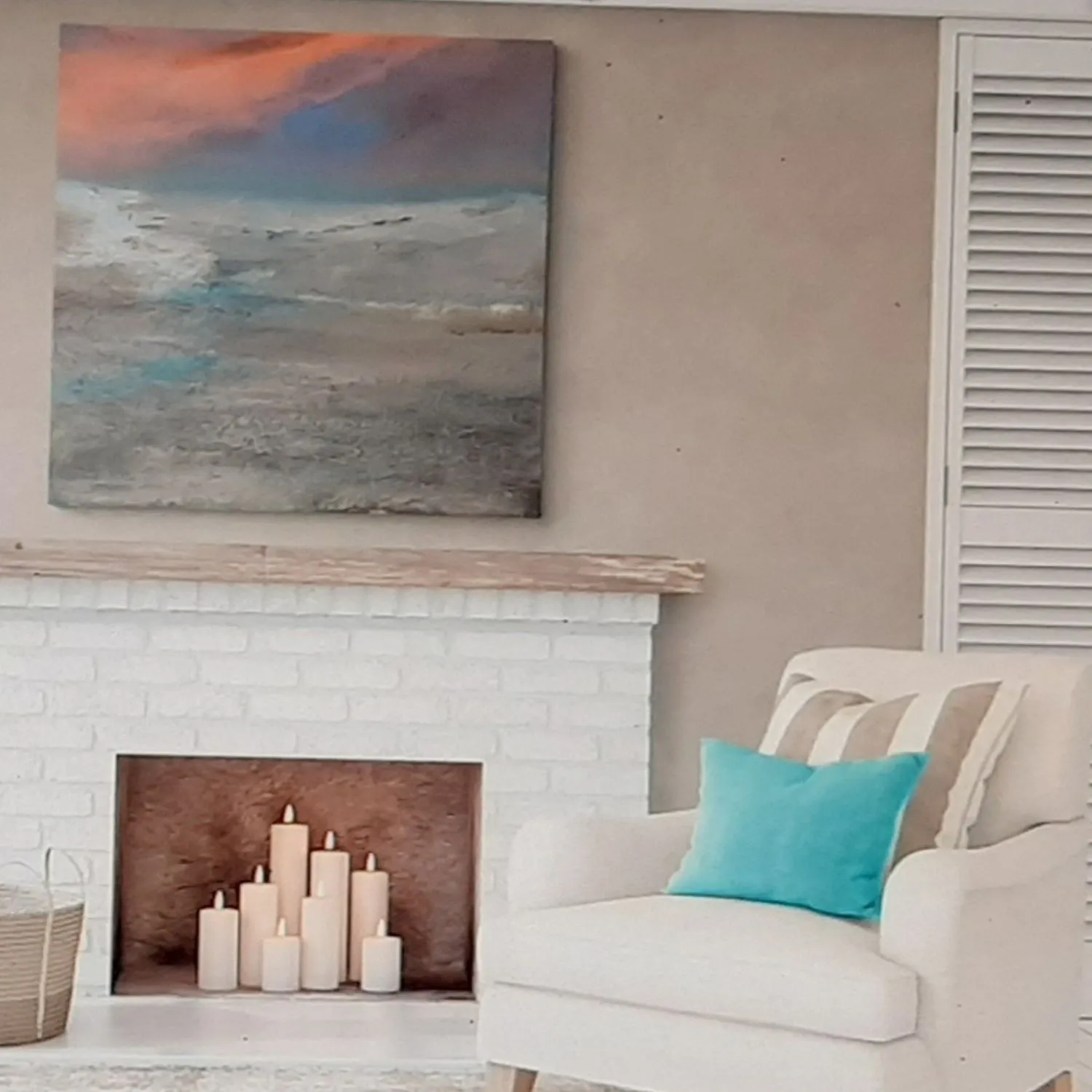Afternoon Walk on the Beach hanging in a furnished room