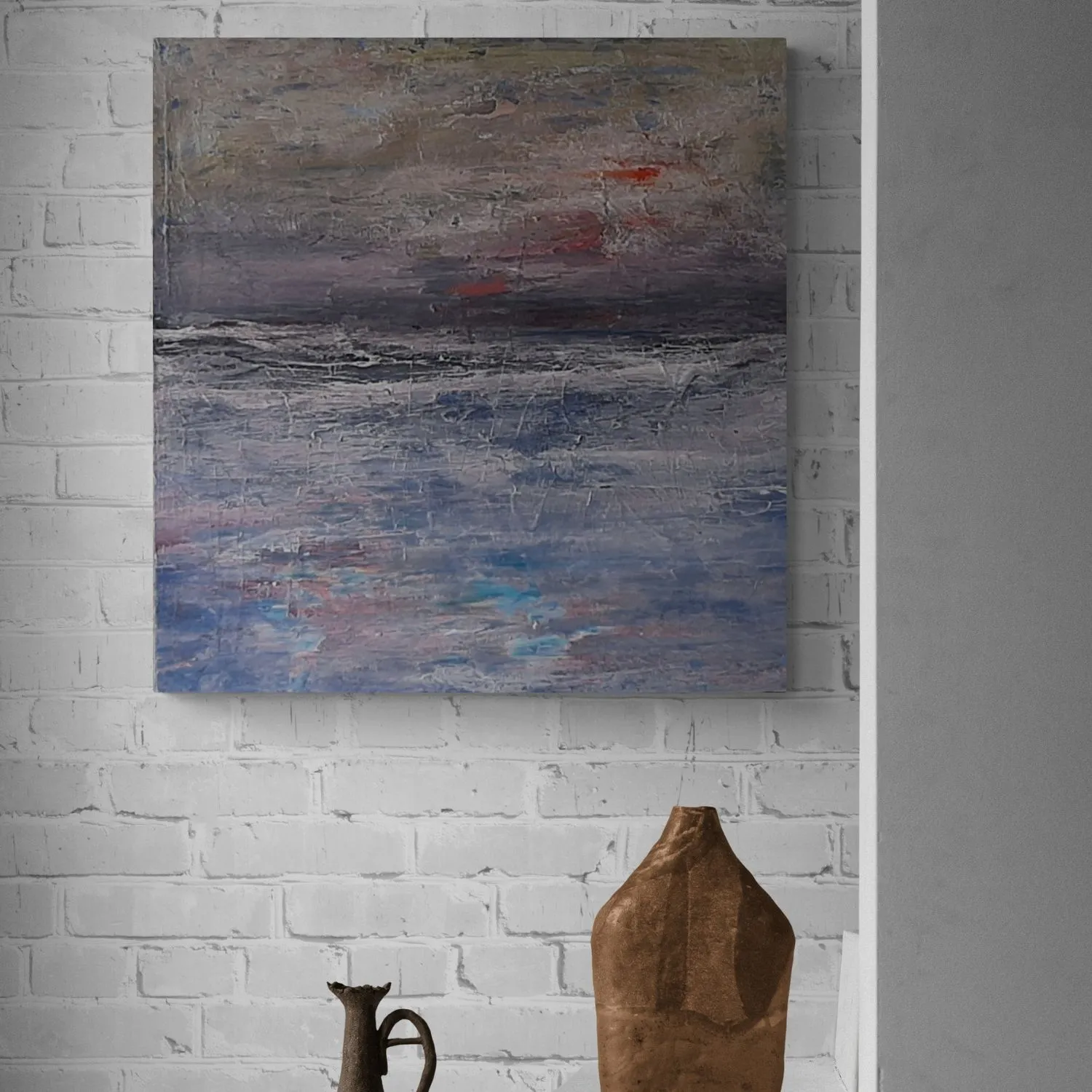 Storm Over Manaba hanging in a furnished room